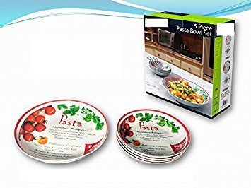 Decorative 5 Piece Pasta Bowl Set