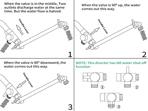 All Metal Adjustable Shower Extension Arm and 3 - Way Diverter for Rainfall Shower head and Handheld Shower Head, 9 Inch Extender Bathroom Universal Shower Combo Replacement Part (Chrome) - Thumbnail 4