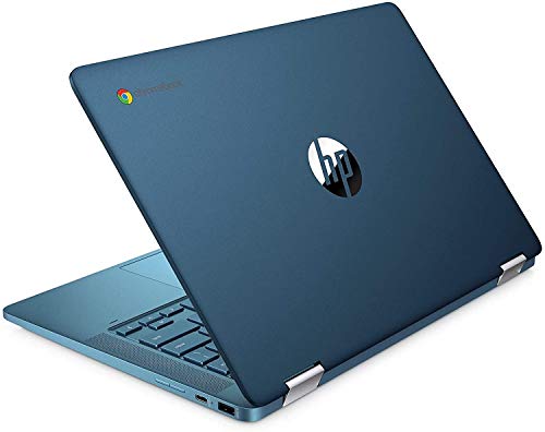 Image of HP Chromebook x360 Laptop Computer in Teal Color Intel Celeron N4020 up to 2.8GHz 4GB DDR4 RAM 64GB eMMC 14inch HD 2-in-1 Touchscreen (Renewed)