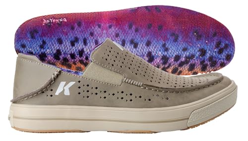 Korkers Men's Leather Fish Moc Vented Rainbow Trout w/Fixed Kling-On Deck Soles2
