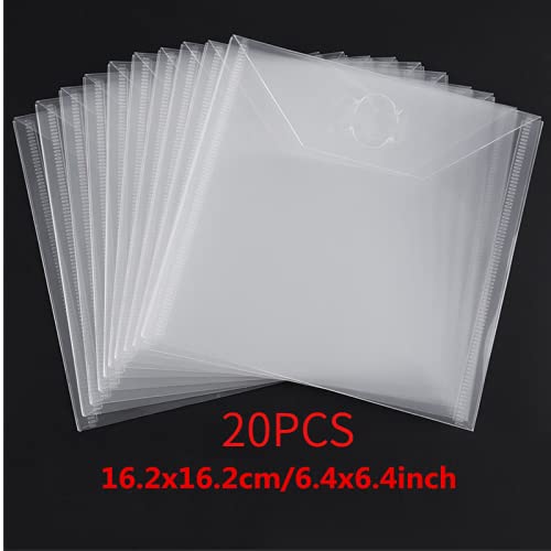 20 Pcs 6.4x6.4 Stamp & Die Storage Pockets Resealable Clear Plastic Seal Bags Storage Case for Cutting Dies Stencil Album Stamp Crafts DIY Scrap booking Paper Card Craft Cutting Dies Card Making - Image 2