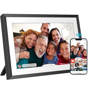 Digitale fotolijst, 32 GB, 10,1 inch, wifi, digitale fotolijst, 1280 x 800 IPS LCD touchscreen, intelligente fotolijst, automatische rotatie, direct delen van foto’s of video’s via de Frameo-app