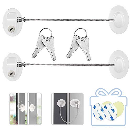 Refrigerator Door Locks 2PCS Fridge Freezer Lock with Keys Child Safety Cabinet File Drawer Lock with Strong 3M Adhesives?White