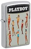 Zippo Sturmfeuerzeug - Playboy, Brushed Chrome, Color Image - Nachfüllbar - Wiederverwendbar - Windfestes Design - Geschenkbox - Made in USA