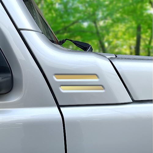 ジムニー ダミーダクト ステッカー ジムニーシエラ カッティングステッカー 4枚セット 1台分 jimny JB64 JimnySIERRA JB74 ダクト風 改造 光沢 防水 耐水 屋外 (マットゴールド)