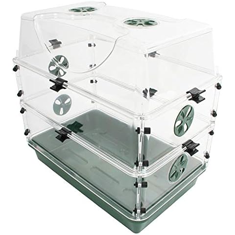 EarlyGrow Seed and Herb Domed Propagator with 2 Vented Side Height Extensions and Security Clip Set Cover