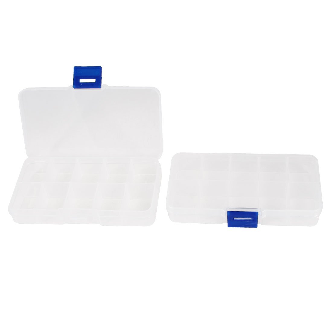 2 Pcs Plastic 10 Compartments Electronic Components Storage Box Case