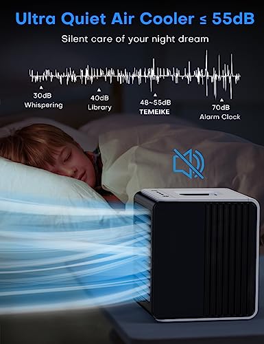 FANCOLE Personal Air Conditioner, 3-IN-1 Portable AC with Remote Control, 3 Speeds, USB Powered Small Air Cooler, Quiet & Powerful Cooling Fan, Mini Evaporative Air Cooler for Room, Car, Bedroom, Desk - Thumbnail 5