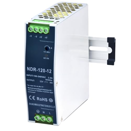 Image of 12VDC Power Supply NDR 120W DIN Rail Power Supply Switch Switching Converter DC (Input 100-240VAC Output 12VDC 50 /60HZ 12V 10A)