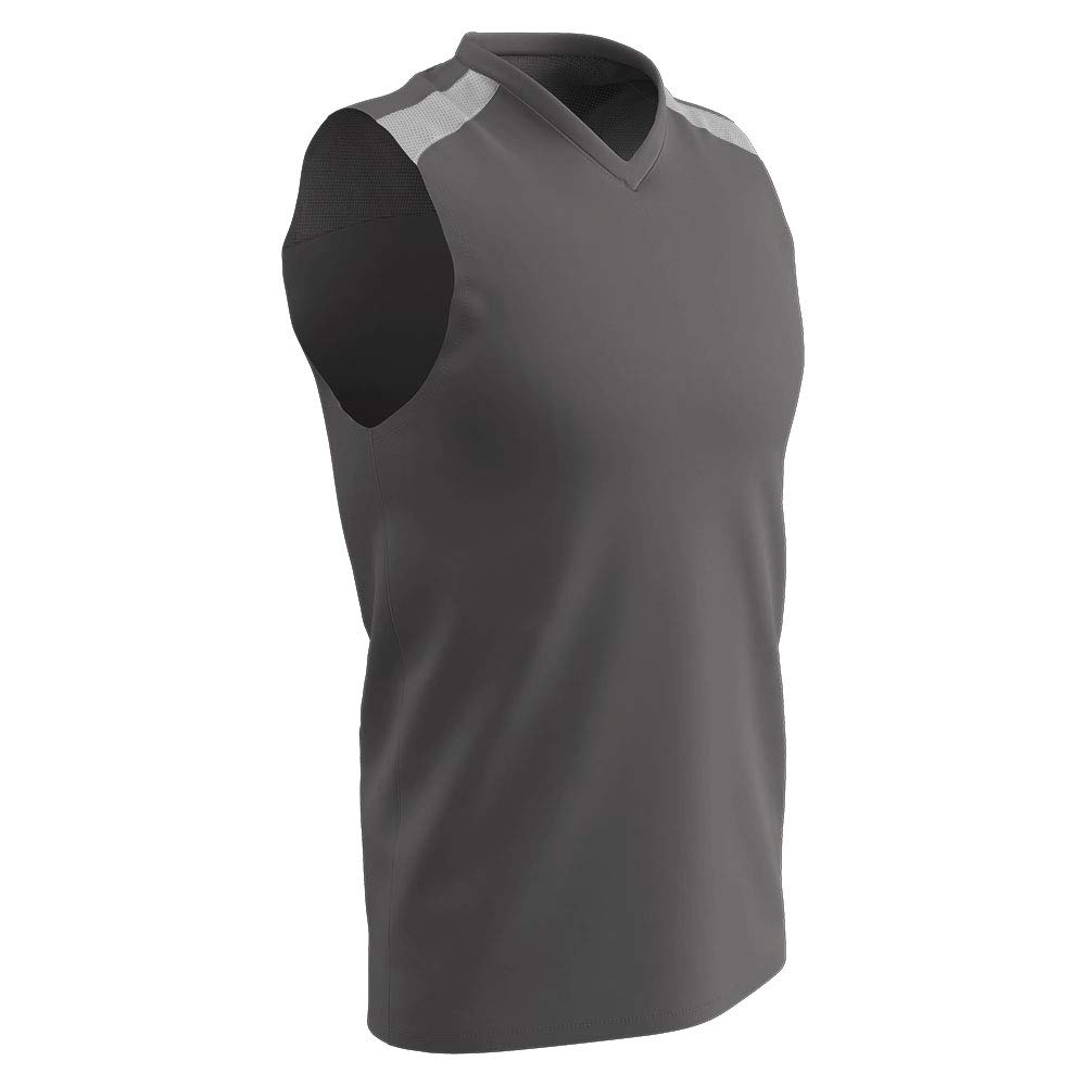 Champro BBJ61YCHWM - Maglia da Basket in Poliestere, Colore: Antracite, Bianco, Gioventù M