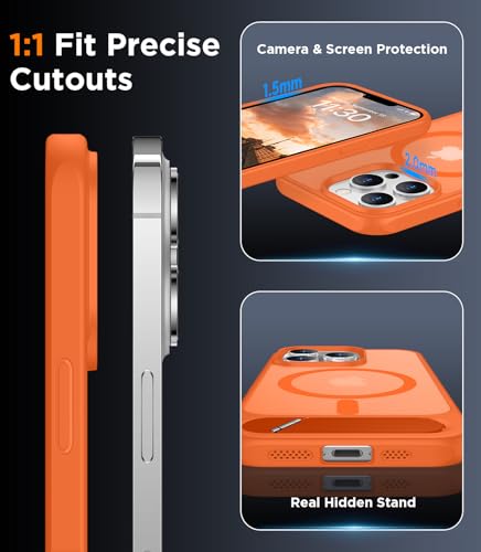 Image of Magnetic Compatible with iPhone 13 Pro Case, [Built-in Invisible Kickstand][Compatible with MagSafe][Military Grade Shockproof] Slim Translucent Matte Phone Case for iPhone 13 Pro 6.1 inch