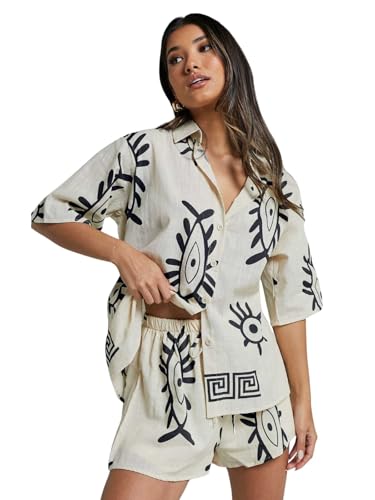 Image of Leriya Fashion Women's Rayon Co-ord Set Stylish | Summer Pajama Set for Women & Girl for Beach & Holiday Look | Night Suit| Summer Vacations Printed Pyjama Set for Goa Beach Outfits