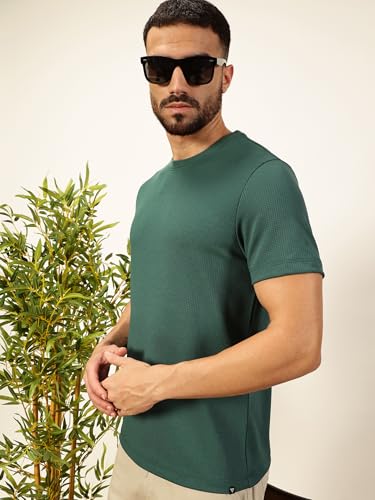 Image of Thomas Scott Men's | Solid | Half Sleeve | Slim Fit | Poly Blend | Crew Collar | Casual Tshirt
