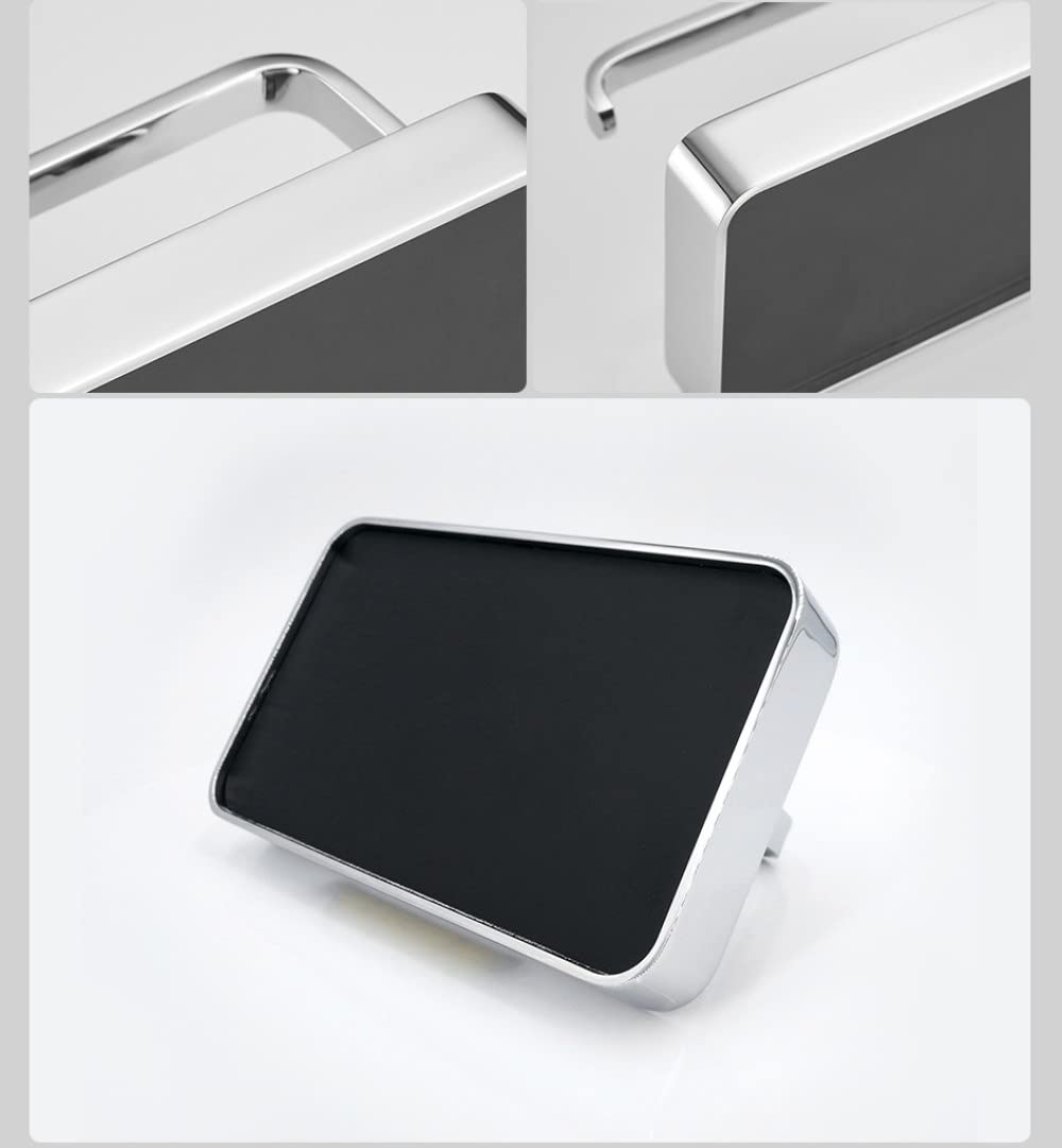 Portarrollos de Papel higiénico de Lujo con Estante para teléfono, Estante para Rollos de Papel higiénico, Accesorios de Montaje en Pared, Cromo Negro Dorado, Piel de Vaca Negra