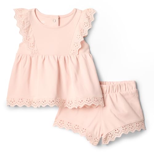 Image of Amazon Essentials x Sofia Grainge Toddler and Baby Girls' Eyelet Short & Top Set