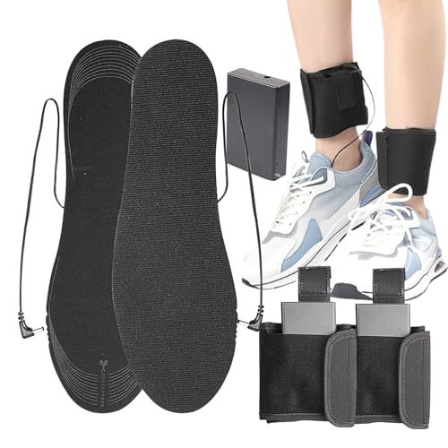 Plantillas eléctricas con calefacción – Insertos de pies calientes recargables de 27 cm, almohadillas lavables personalizables | Solución de zapatos para clima frío para hombres mujeres senderismo