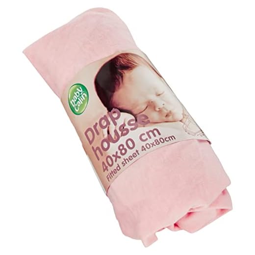 BabyCalin - Drap housse berceau 40x80x7cm Rose certifié OEKO-TEX