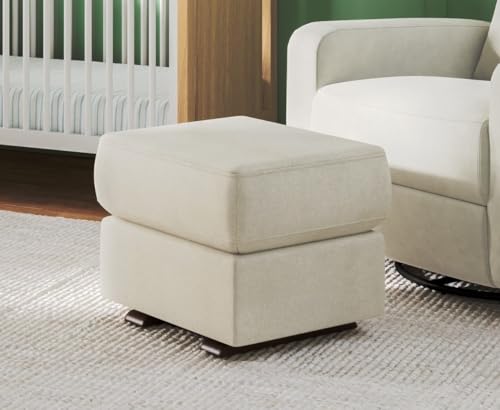 Nurture& Gliding Ottoman - Premium Ottoman Footrest for Nursery or Living Room, Features Premium, Stain-Resistant Performance Fabric in a Sleek, Smooth Glide Design. (Ivory)