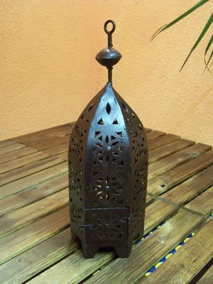 Orientalische Laterne aus Metall Schwarz Sliman 43cm groß | Marokkanische Gartenlaterne für draußen, Innen als… – Bild 7
