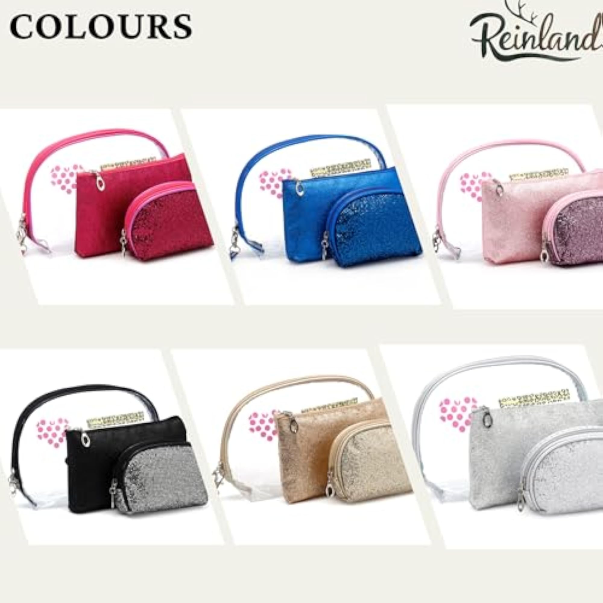 3Pcs Cosmetic Bag Organiser, Glitter Stylish Look