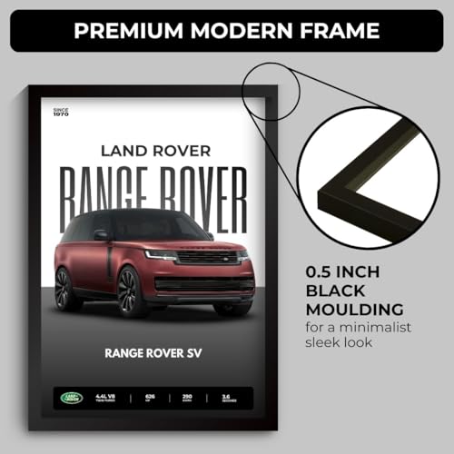 Image of Range Rover Poster | Framed Poster of Land Rover Range Rover A4 Sized (31 x 23 cm) | Cars Posters for Wall, Gift for Boys, Supercar Frame | Car Frames | Car Posters for Wall, Bedroom, Hostel, Study Room