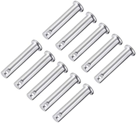 sourcing map Single Hole Clevis Pins,5mm x 40mm Flat Head Zinc-Plating Steel 10 Pcs