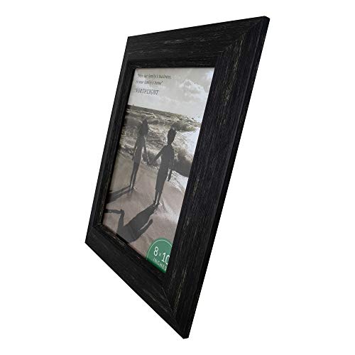 Northlight 13" Distressed Finish Rectangular 8" X 10" Photo Picture Frame - Black #TOP4