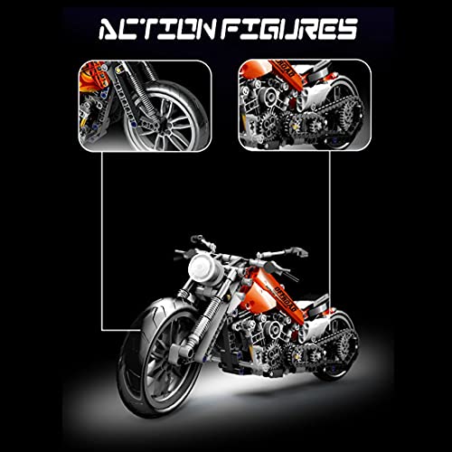 VPPI Technik Motorcycle Bausteine Bausatz, Technic Motobike, Technik T3009 Motorcycle Modellbausatz Klemmbausteine… – Bild 5