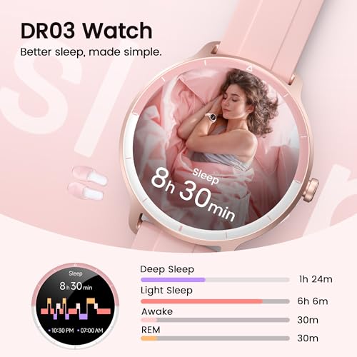 Image of Smart Watch for Women, Make /Answer Calls & AI Voice Assistant, Fitness Tracker with Pedometer Sleep & Activity Tracking, IP68 Waterproof, Smartwatch for Android /iOS /Samsung Phones
