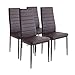 Albatros 2554 MILANO Set de 4 sillas de comedor, marrón