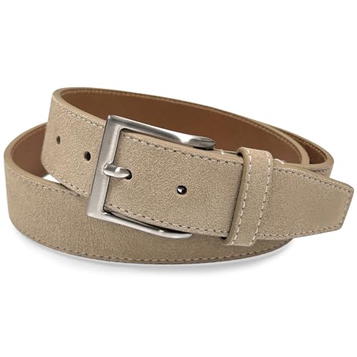 Suede Belt Genuine Leather Casual Dress Belt 1-3/8