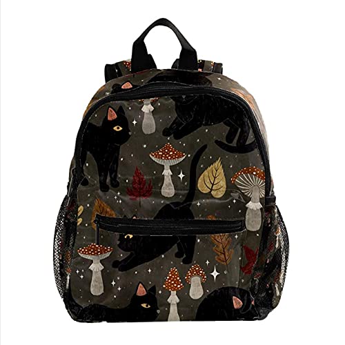 Alfombra redonda de cocina para niños, redonda, lavable, diseño circular, de gatos negros, ligera, mochila para niños,...