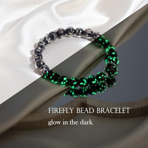 Women's Firefly Beads Murano Glass Jewelry Glow in the Dark Adjustable Bracelets2