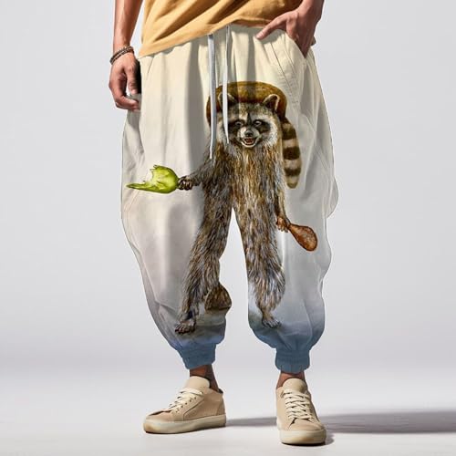 Sweat Pants Japanese Pants Men Casual Baggy Anime Joggers Sweatpants Elastic Drawstring Tapered Boho Hippie Harem2