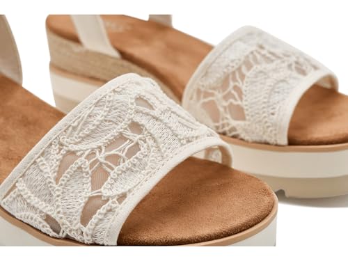 Image of TOMS Women's Diana Wedge Heel Sandal, Leather Upper, Rope-Wrapped Midsole, Adjustable Strap, Buckle, OrthoLite Insole