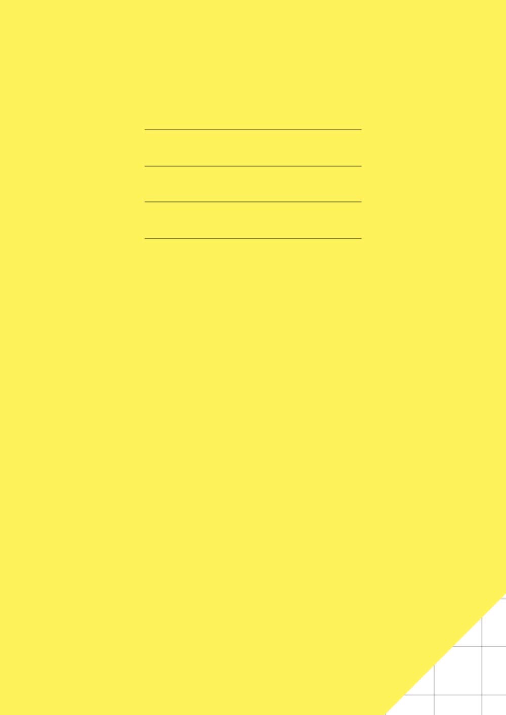 20mm Square Exercise Book A4: Squared Paper / Quad Ruled Grid Notebook / Graph / School / Maths | Yellow