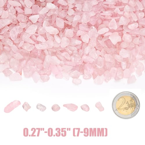 Image of 5 lb Natural Rose Pink Crystal, 7-9 mm Tumbled Chips Stones, Irregular Shaped Quartz Bulk, Healing Reiki Gemstone for Potted Plant Vase Decoration Jewelry Making DIY Craft, Light Rose