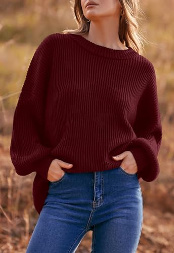 Image of PRETTYGARDEN Womens Sweaters Spring 2026 Oversized Chunky Knitted Pullover Sweater Casual Long Sleeve Crewneck Cute Sweaters