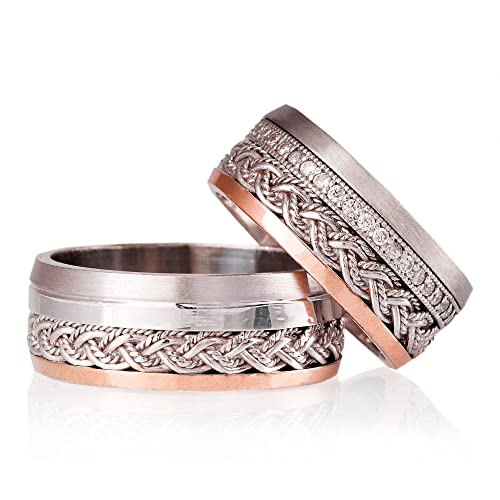 Silver Wedding Ring Sets Knitting Silver Couple Matching Wedding Ring