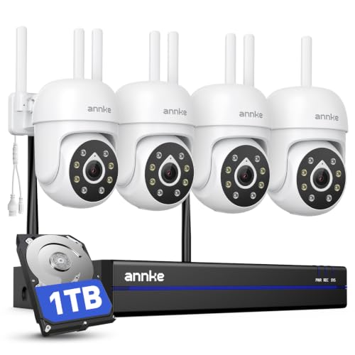 Image of ANNKE 5MP PT Security Camera Wireless Outdoor,10CH 4K NVR 4-Cam Kit,1TB HDD