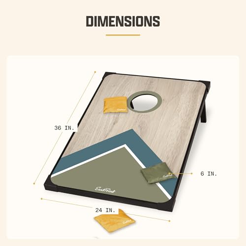Image of EastPoint 2' x 3' MDF Cornhole Board Set - 2 Boards & 8 Bean Bags - Bean Bag Toss with Storage & Carry Handles - Durable MDF for Outdoor Family Games - Tailgate Games & Beach Play
