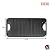 Victoria Rectangular Cast Iron Griddle. Double Burner Griddle, Reversible Griddle Grill, 18.5 x 10 Inch, Seasoned with 100% Kosher Certified Non-GMO Flaxseed Oil