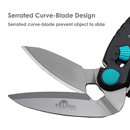 VARICONN 10 inch Heavy Duty Scissors, Multipurpose, Stainless Steel, Serrated Blade, Industrial Shears for Carpet, Cardboard and Recycle, Soft Grip, Easy Cutting Thick Paper, Leather, Sewing Fabric - Image 6