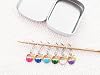 Pretty Warm Designs Tropical Vacation Clip-On Stitch Markers - Summer Beach Luau Crochet Supplies for Amigurumi - Set of 6 Handcrafted Charms in Hinged Crafting Container #1