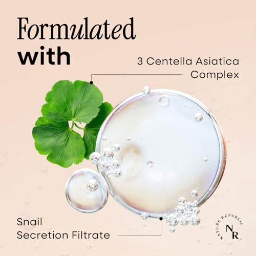 Nature Republic Snail Mucin Emulsion – Korean Moisturizer with Niacinamide, for Glowing Skin, Anti-Aging Korean Skincare, 120mL / 4.02 Fl.Oz