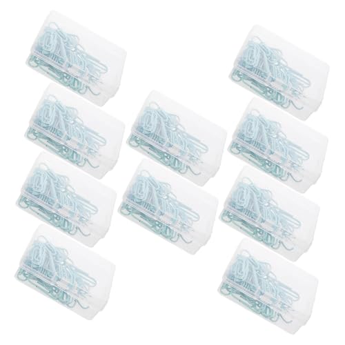 HOLIDYOYO 10 ボックス薄荷緑箱属製形?ファイルクリップ 強力挟持オフィス書類整理用ペーパーファスナー 学校文具用効率的類ファイルクリップ