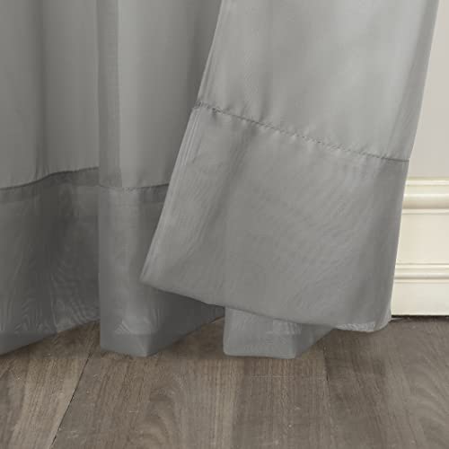 No. 918 53566 Emily Sheer Voile Rod Pocket Curtain Panel, 59" x 63", Charcoal, W 59" x L 63" (1 Panels) - Image 4