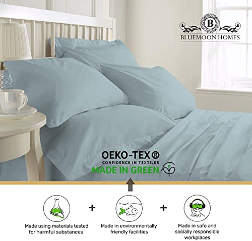 1000 Thread Count 100% Egyptian Cotton Pillow Case, King Pillowcase Set Of 2, Long-Staple Combed Pure Natural 100% Cotton Pillows For Sleeping, Soft & Silky Sateen Weave Bed Pillow Cover - Aqua Blue #TOP1