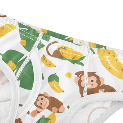 KLL Monkeys Bananas and Palm Leaves Toddler Boys Comfort Athletic Underwear Cute Children Undies4