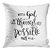 Golee Throw Pillow Cover Religious All Things Are Possible Quote Modern Calligraphy Bible Verse Faith Believe Decorative Pillow Case Home Decor Square 18x18 Inches Pillowcase